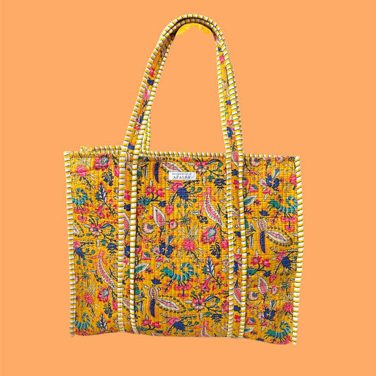 Sac cabas Garance Jaipur Soleil en coton imprimé indien