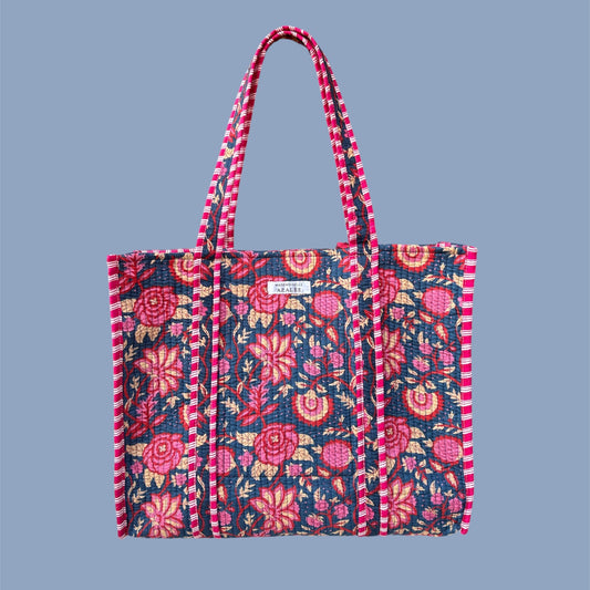 Sac cabas Garance Belladone en coton imprimé indien