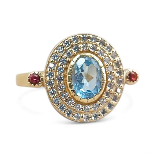 Bague Devi topaze bleue