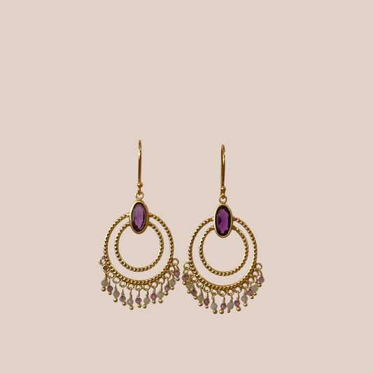 Boucles d'oreilles Saskia améthyste et amazonite