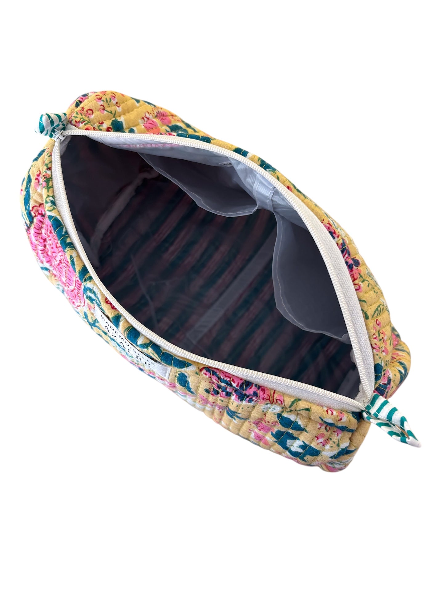 Trousse de Toilette Joséphine- trio Suna en coton matelassé imprimé indien