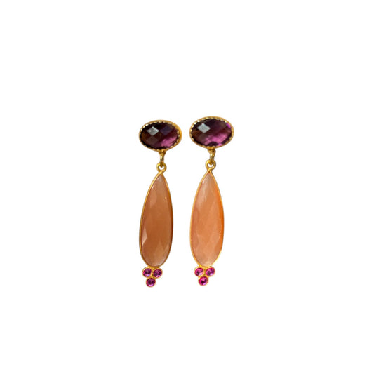 AMMA améthyste & pierre de lune pêche