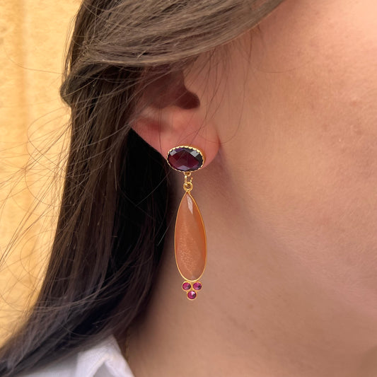 AMMA améthyste & pierre de lune pêche