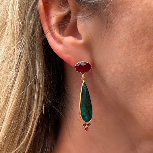 AMMA  quartz framboise & émeraude