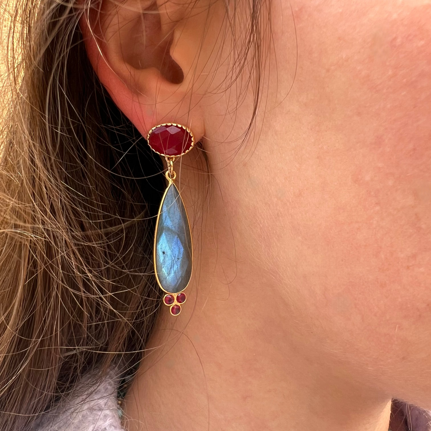 Amma quartz framboise & labradorite