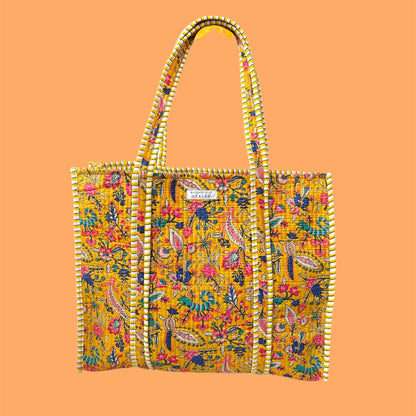 Sac cabas Garance Jaipur Soleil en coton imprimé indien