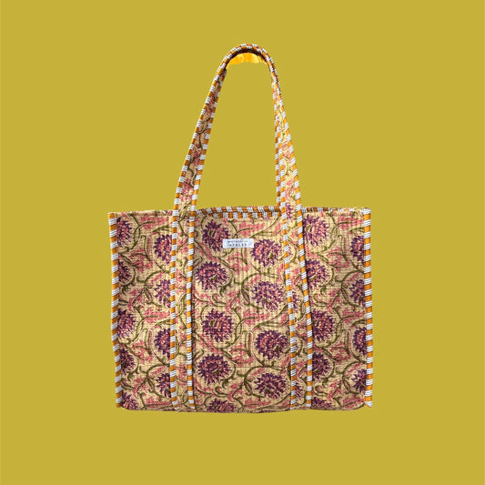 Sac cabas Garance Liane en coton imprimé indien.