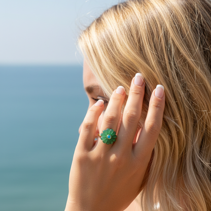 Amara bague onyx vert turquoise