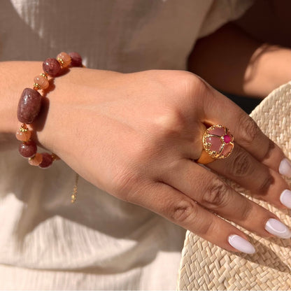 Bague Pasha pierre de lune pêche