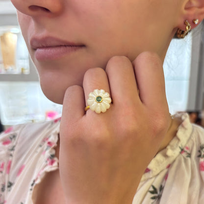 Bague Amara nacre émeraude