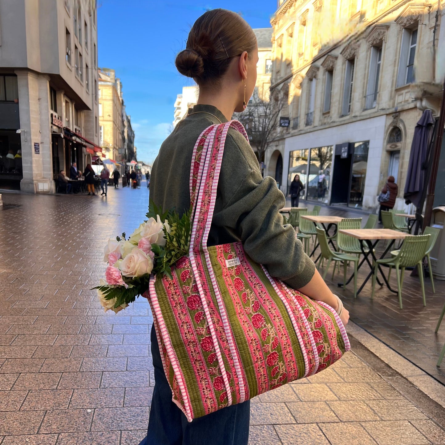 Sac cabas Garance Cueillette en coton imprimé indien