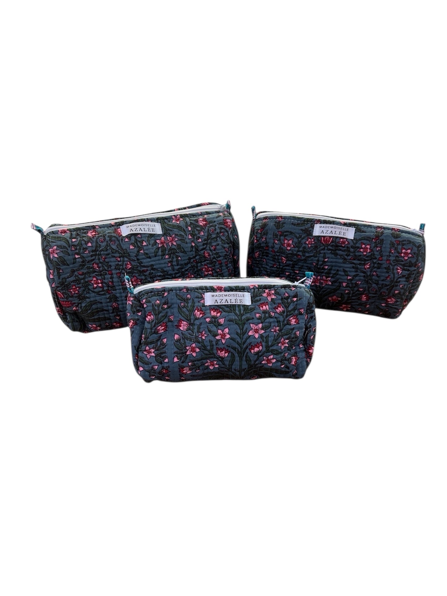 Trousse de toilette Joséphine – Trio City Palace  En coton matelassé imprimé à la main