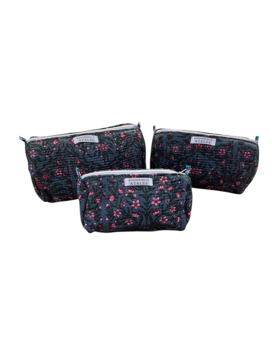 Trousse de toilette Joséphine – Trio City Palace  En coton matelassé imprimé à la main