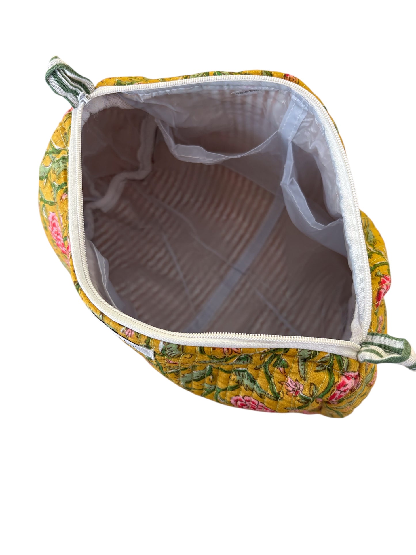 Trousse de Toilette Joséphine- trio Mery en coton matelassé imprimé indien