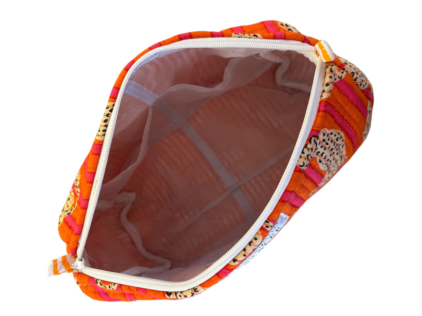 Trousse de Toilette Joséphine- trio Baghera en coton matelassé imprimé indien