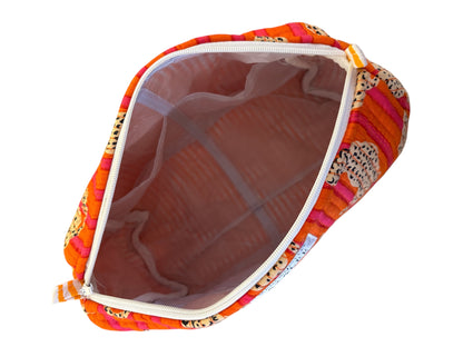 Trousse de Toilette Joséphine- trio Baghera en coton matelassé imprimé indien
