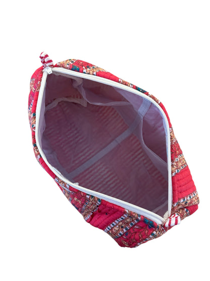 Trousse de Toilette Joséphine- trio Gulab en coton matelassé imprimé indien