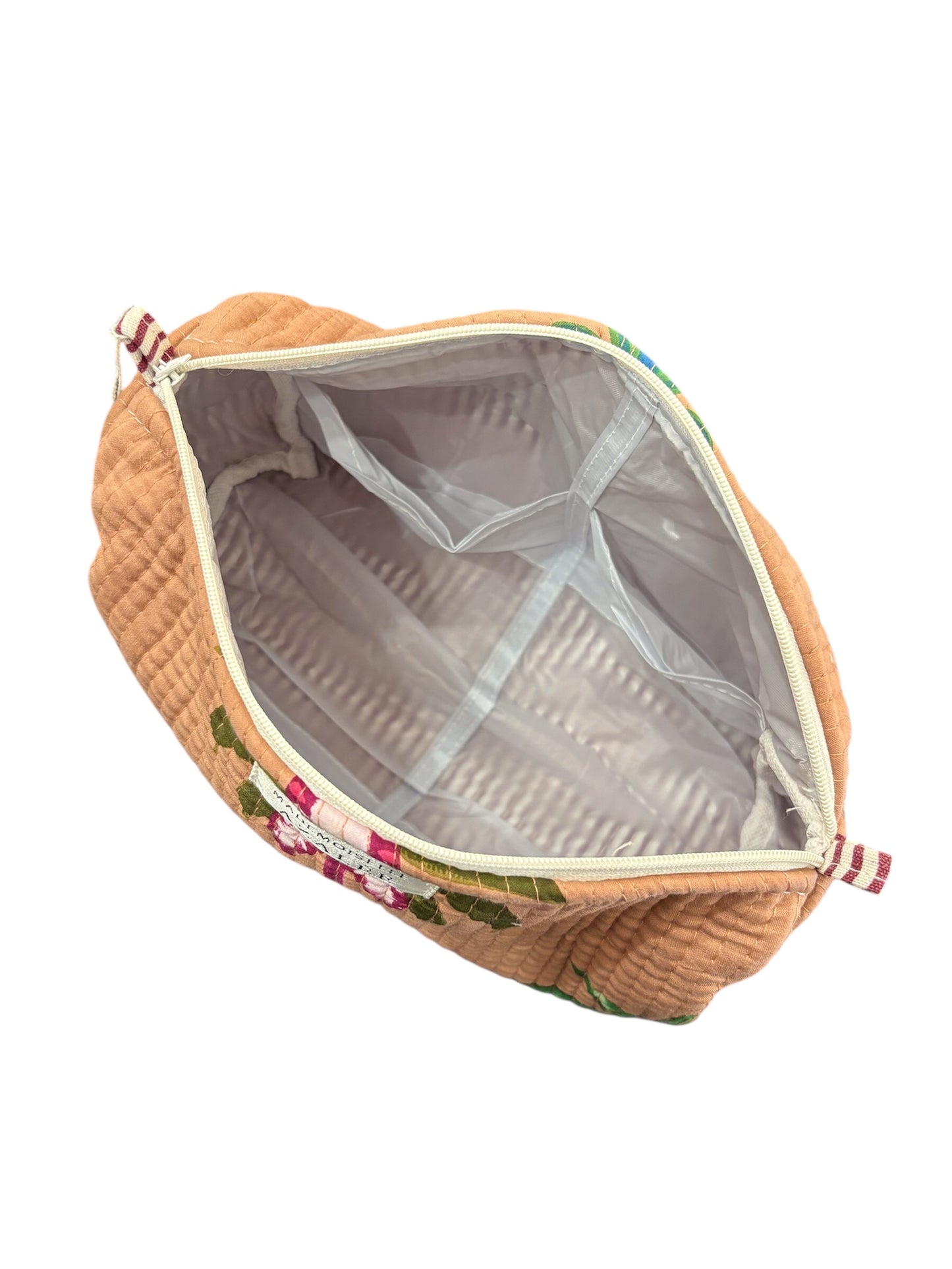 Trousse de Toilette Joséphine- trio Palmito en coton matelassé imprimé indien