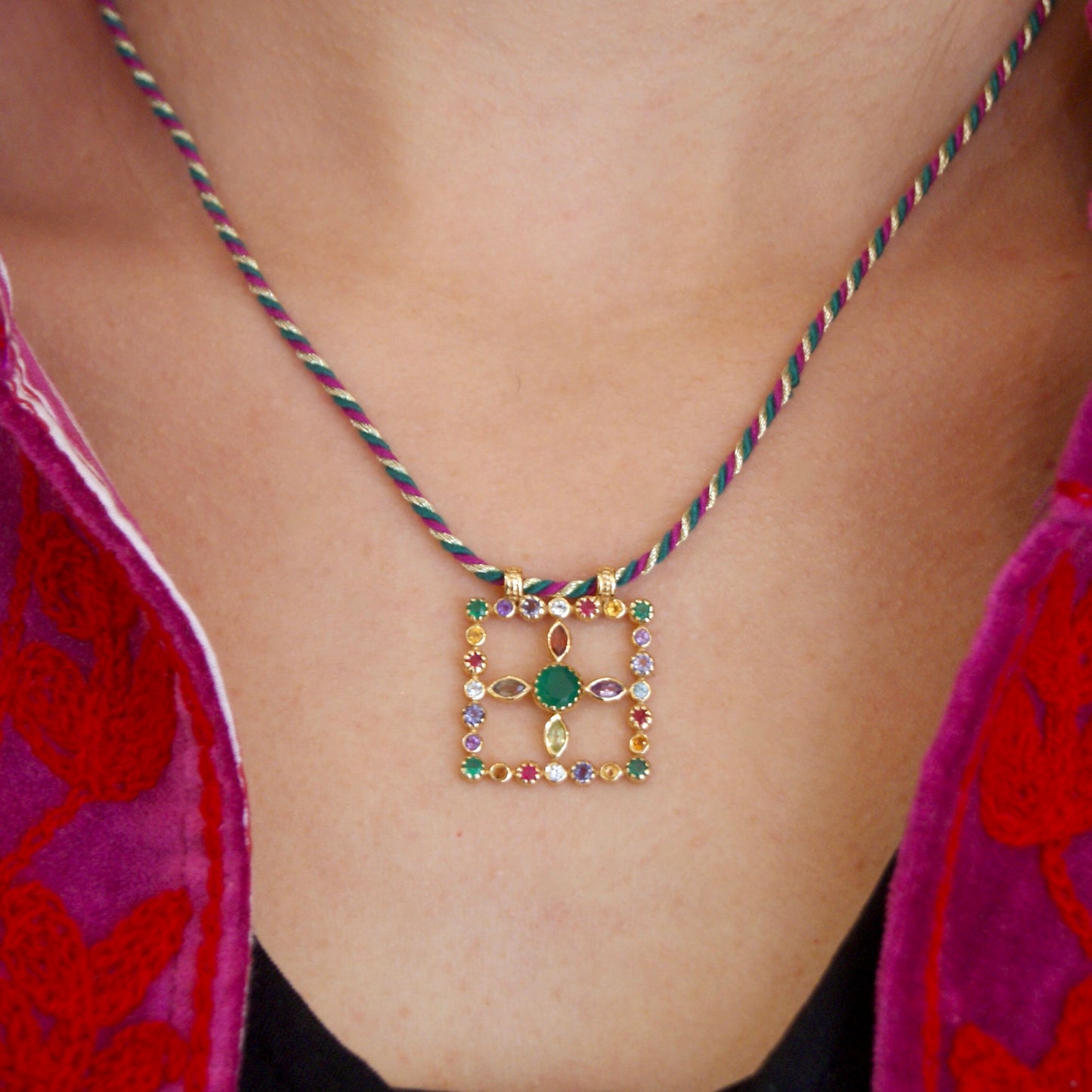 Collier Pondi onyx vert