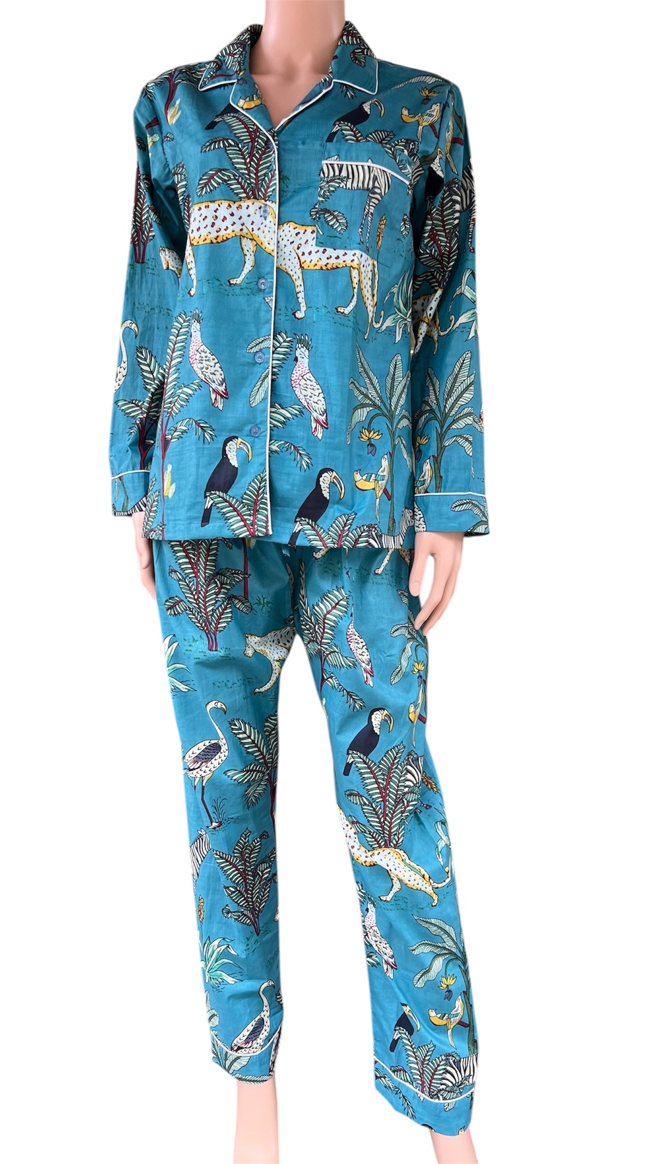 Pyjama long Jungle Blue