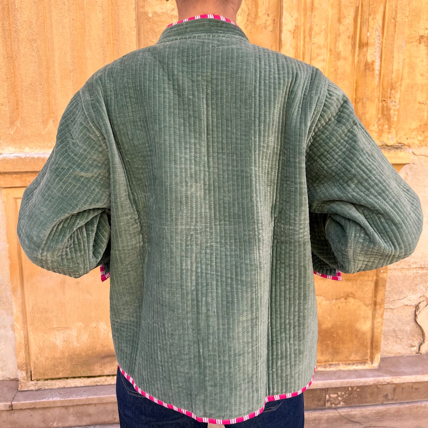 Veste Velvet vert amande